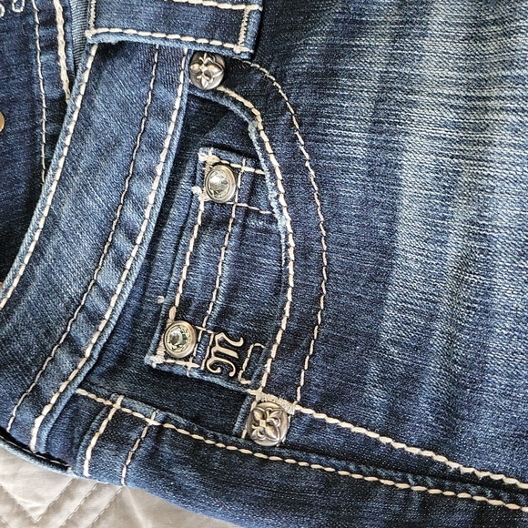 Miss Me Rhinestone Dark Wash Bootcut Jeans - Picture 3 of 16